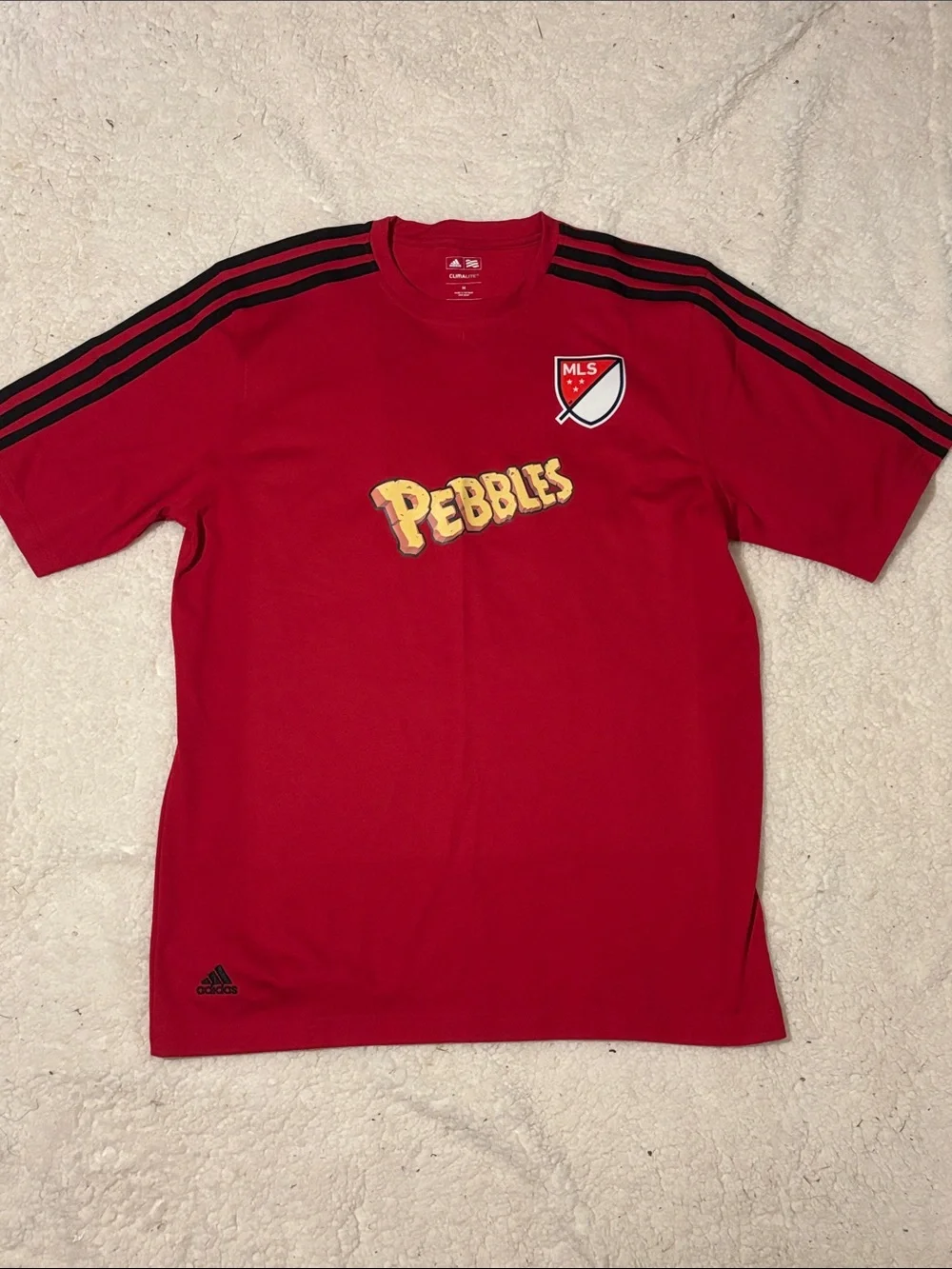 adidas Red MLS x Pebbles Men's Short Sleeve Soccer Shirt